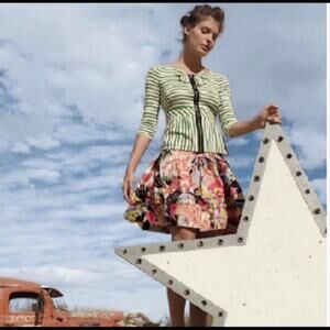 Anthropologie Moth Four Petals striped cardigan